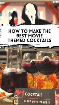 two glasses of red wine with the words how to make the best movie themed cocktails