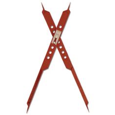 two pairs of red scissors with holes in them