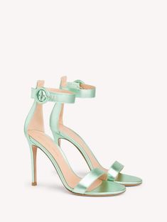 Sandals PORTOFINO 105| Gianvito Rossi Luxury Fitted High Heel Sandals, Luxury Fitted Sandals With Heel Strap, Luxury Fitted Heels With Buckle Closure, Gianvito Rossi Heels, Heels Blue, Italian City, Men Shoes Formal, Blue's Clues, Green Accessories