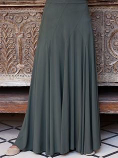 Flared Panel Skirt - Maxi Skirts - Women Professional Skirt, Panel Skirt, Paneled Skirt, Womens Maxi Skirts, Abaya Dress, Maxi Skirts, Comfortable Dress, Different Fabrics, Wide Leg Trousers