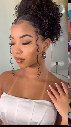 Prom Hairstyles For Coily Hair, Natural Hair Prom Hairstyles Curly, Easy Updos For Natural Hair Black Women, Natural Hairstyles For Black Women Professional, Natural Short Curly Hairstyles Black, Afro Prom Hairstyles, Naturally Curly Hairstyles Black Women, Wedding Natural Curly Hairstyles, Cute Black Curly Hairstyles