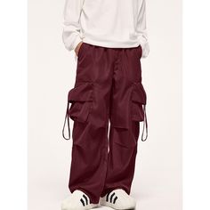 Unisex Large Pocket Wide-Leg Cargo Pants Material: 100%Polyester Size: S, M, L, XL Color: Wine Red, Light Yellow, Light Blue Applicable Scene: Leisure, Daily, Vacation Baggy Red Cargo Pants, Red Cargo Pants With Side Pockets For Streetwear, Red Baggy Full-length Cargo Pants, Red High-waist Baggy Cargo Pants, Red Full-length Cargo Pants, Fall Outfits Pinterest, Cargo Pants Outfit, Wine Red, Light Yellow