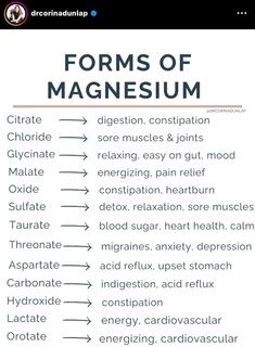 Type Of Magnesium, Forms Of Magnesium, Home Health Remedies, Herbs For Health, Wellness Journey, Health Knowledge, Holistic Nutrition, Natural Health Remedies