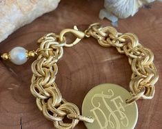 Bracelet, 12K Gold, Pearl, Engraved, Wedding, Mother, Monogrammed, kathy's Pearl Bracelet, Gold - Etsy Pearl Bracelet Gold, Into The West, Engraved Wedding, Fashion Hair, Bracelet Gold, Gold Pearl, Chain Link Bracelet, Lebanon, Pearl Bracelet