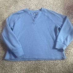 Size Large, Has Three Buttons. Loose Fit Never Worn! Great Condition And Has A Very Soft And Comfy Material. Smoke Free And Ships Out The Next Day! The Next Day, Button Up Long Sleeve, Old Navy Tops, Navy Tops, Old Navy, The Next, Button Up, Loose Fitting, Navy Blue