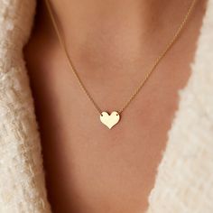 Self-love is the most important love there is. They say that no one will ever love you like you. This sweetheart gold pendant necklace is a stylish reminder to be gentle, compassionate, and unconditionally loving to yourself.  * The Listing is for a Single Heart Necklace. ▶  Features * Made to Order. * Gold KT: 14K Solid Gold * Custom Gold Color: Rose Gold, Yellow Gold, White Gold * Pendant - 8.5mm x 10mm * Ready to Ship in 3-5 Business Days ▶ See more of our Gold Necklaces here- http://etsy.me/2lUxj86 ▶ See our storefront here - http://etsy.me/2lUcVnH  ▶ All store sections here * Diamond Rings - http://etsy.me/2lwKUl8 * Diamond Earrings - http://etsy.me/2lyqVBP * Diamond Necklace - http://etsy.me/2mqa6O1 * Diamond Bracelets - http://etsy.me/2mVrAB5 * Diamond Wedding Rings - https://etsy.m Gold Heart Necklace With Heart Pendant, Gold Heart Pendant Necklace With Heart Print, Gold Necklace With Double Heart And Heart Print, Gold Heart Necklace With Heart Print For Valentine's Day, Simple Gold Heart Charm Necklace, Simple Heart Charm Necklace For Mother's Day, Simple Heart Pendant Charm Necklace For Valentine's Day, Simple Heart Pendant Necklace For Valentine's Day, Heart Shape Charm Necklace For Valentine's Day