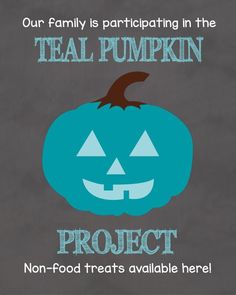 a pumpkin with the words teal pumpkin project on it