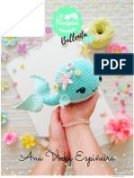 a hand holding a small blue bird with flowers on it's head and the words,