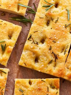 crackers with rosemary sprinkled on top