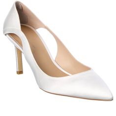 Size:8 Color: White. New. Elegant Open Heel Court Shoes For Spring, Spring Wedding Shoes With Sculpted Heel, Spring Wedding Court Shoes With Branded Heel, Spring Wedding Court Shoes With Branded Heel Counter, Luxury Almond Toe Wedding Shoes For Spring, Elegant Medium Width Court Shoes For Wedding, Designer Wedding Heels With Sculpted Heel, Classic Court Shoes For Spring Wedding, Classic Wedding Court Shoes For Spring