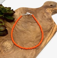 Orange Seed Bead Choker Custom Choker Tiny Orange Bead Choker | Etsy Seed Bead Choker, Necklace Orange, Orange Bracelet, Bead Choker, Seed Bead Bracelet, Katy Tx, Bracelets Diy, Accessories Ideas, Bracelet Ideas