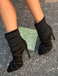 TALIA BLACK SUEDE & ROPE BOOT - Monika Chiang Walking In Heels, Black Rope, Gothic Outfits, Chunky Sweater, Boot Shop, Soft Suede, Favorite Jeans, Black Suede, Sale Items