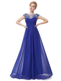 This Dress is fashionable for every occasion. the dress is made-to-order by professional tailors. You can choose from 50 colors, Regular sizes 2 to 16 and plus sizes 14w to 26W. Custom size is also available.. The product details: Color: Blue, Waistline: Natural, Length: Long, Silhouette: A-Line, Primary Fabric: Chiffon, Neckline: Scoop Blue A-line Chiffon Evening Dress, Formal Chiffon Evening Dress With Sheer Bodice, Formal Evening Dress With Sheer Bodice In Chiffon, Blue Fitted Chiffon Prom Dress, Blue Chiffon Evening Dress With Fitted Bodice, Blue Fitted A-line Chiffon Dress, Blue Fitted Chiffon Wedding Dress, Chiffon Evening Dress With Illusion Neckline For Formal Events, Formal Chiffon Evening Dress With Illusion Neckline