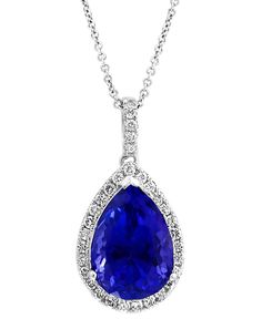 Absolutely captivating, the almost unfathomable beauty of a pear-cut tanzanite is framed by a halo of beautiful diamonds in this stunning Effy pendant necklace. Formal Tanzanite Teardrop Jewelry, Formal Tanzanite Pear-shaped Jewelry, Pear-shaped Tanzanite Formal Jewelry, Formal Pear-shaped Tanzanite Jewelry, Ring Guide, Holiday Ready, Jewelry Rings Engagement, Pear Cut, Beauty Gift