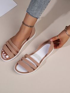 Minimalist Open Toe Sandals | EMERY ROSE Soft Sole Slippers, Look Legging, Open Toe Sandals, Mode Inspiration, Suho, Cute Shoes, Summer Shoes, Women's Shoes Sandals, Me Too Shoes