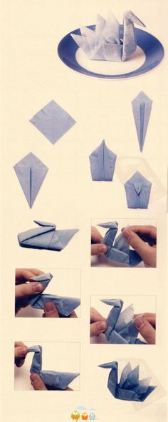 the instructions for how to make an origami bird