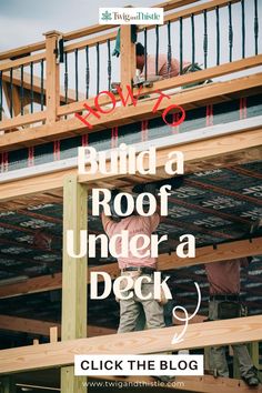 Roof Under a Deck Underneath Patio Roof Ideas, Diy Screened In Porch Under Deck, How To Waterproof Under Deck, Under Deck Waterproofing Diy, Deck On Roof Of House, Screen Porch Under Deck Ideas, Under Deck Crawl Space Ideas, Diy Under Deck Storage