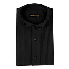 Elevate Your Formal Style with Our Black Tuxedo Shirt: Our black tuxedo shirt is the perfect addition to your formal wardrobe. Designed with a wing collar and black buttons, this shirt exudes sophistication and style. The wing collar adds a touch of elegance to the shirt, making it perfect for black-tie events, weddings, and other formal occasions. The black buttons provide a sleek and polished look, completing the overall sophisticated appearance of the shirt. Black Tuxedo Shirt Custom Black Tu Elegant Black Slim Fit Dress Shirt, Formal Black Slim Fit Shirt, Black Slim Fit Shirt For Formal Occasions, Elegant Long Sleeve Black Tuxedo, Black Fitted Formal Shirt, Luxury Black Business Shirt, Elegant Black Dress Shirt For Semi-formal Occasions, Elegant Long Sleeve Tuxedo For Black-tie Events, Classic Black Formal Tops