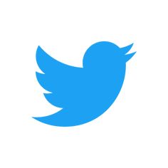 the twitter logo is blue and has a bird on it's back end,