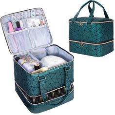 PRICES MAY VARY. 【 Large capacity storage】Upgraded large capacity nail polish organizer, size 11"*9.5"*9.5. Our manicure bag has enough space and pockets, it can hold all your nail supplies and keep them in one convenient location. 【Hold 42 Bottles of Nail Polish】There are 42 grids on the lower layer, and the foam pads can make all the bottles stand uniformly, and also prevent the bottles from breaking. 【Easy To Carry】 Our nail polish bag has sturdy double handles on the side for easy carrying w Nail Tool Organization, Nail Polish Organization, Nail Polish Box, Nail Polish Organizer, Bottle Stand, Led Nail Lamp, Nail Lamp, Nail Supplies, Pu Fabric