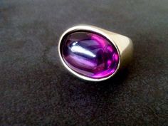 This ring features a lab grown Amethyst gemstone set in 14k gold filled ring. => Gemstone Type - Amethyst => Gemstone Size - 15*20mm => Gemstone Cut - Cabuchon => Metal Type - 14k Gold Filled (Tarnish Resistant And Nickel Free) ♦ Replace the gemstone with many other gemstones we have in stock Genuine Black Onyx Genuine Green Onyx Genuine Blue Onyx Genuine Rose Quartz Genuine Mother of Pearl Genuine Moonstone Genuine Aventurine Lab Grown Clear Quartz Lab Grown White Opal Lab Grown Blu Oval Amethyst Signet Ring For Formal Occasions, Classic Purple Cabochon Rings, Modern Crystal Ring With Oval Gemstone, Modern Oval Crystal Ring With Gemstone, Formal Amethyst Oval Cabochon Ring, Purple Oval Cabochon Hallmarked Ring, Oval Amethyst Ring With Polished Finish, Fine Jewelry Oval Amethyst Ring With Large Stone, Oval Purple Ring With Bezel Setting