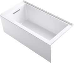 the bathtub is white and has no lid