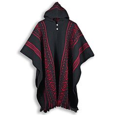 One Size Hooded Outerwear For Outdoor, One-size Hooded Outerwear For Outdoor, Black Hooded Poncho For Outdoor, Winter Hooded Poncho One Size, Hooded Winter Poncho One Size, Casual Black Hooded Cape, Casual Hooded Winter Cape, Casual One-size Outdoor Outerwear, Casual Hooded Poncho For Cold Weather