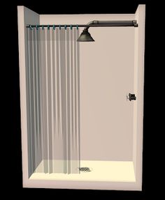 an image of a shower with the curtain open