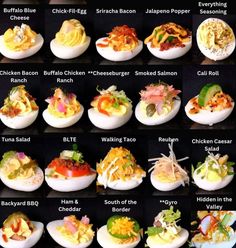 an image of different types of deviled eggs