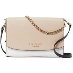 Brand New In Original Packaging ! Super Cute And Versatile Kate Spade Color Block Purse Beige , White And Black Black Long Strap And Short Gold Chain Kate Spade Cross Body Bag, Beige Purses, Kate Spade Crossbody Purse, Convertible Crossbody Bag, Free Card, Warm Beige, Kate Spade Bag Crossbody, Luxury Purses, Xmas Ideas