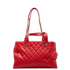 General: Brand: Chanel Design: Type: Shoulder bag, Tote bag Material: Leather Color: Red color Gender: Women Size: Size (HxWxD): 24.5cm x 37.5cm x 12.5cm / 9.64'' x 14.76'' x 4.92'' Included Items: Accessories: card Accessories Notice: Before purchasing, please refer to the images of the accessories included with the item. Condition: Condition: (good) Ranking: Rank AB - Traces of usage, scratches / dirt can be seen but generally in good condition Seller Ranking: Rank AB Overall Scratches: Slight Overall Dirt: Slight Overall Traces of Use: Slight Damage Ranking: Overall outside Misshapen Slight, Handle Stain Slight, Handle Discoloration Slight, Handle Crack Slight, Inside Stain Slight, Inside Loose threads Slight, Inside Misshapen Slight Condition Notice: Before purchasing, please refer to Card Accessories, Chanel Purse, Chanel Model, Tote Bag Leather, Chain Shoulder Bag, Fendi Bags, Chanel Handbags, Leather Tote Bag, Leather Accessories