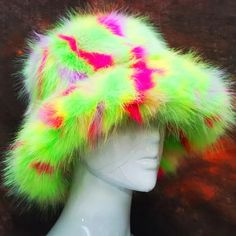 41964656427055 Adjustable Multicolor Costume Hats And Headpieces For Winter, Multicolor Flat Brim Winter Hat, Green Brimmed Winter Costume Hats, Bucket Hats For Women, Pineapple Yellow, Fur Bucket, Faux Fur Bucket Hat, Fur Bucket Hat, Rope Hair