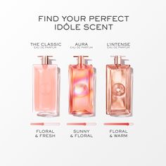 ONLINE EXCLUSIVE. 2X IDÔLE EAU DE PARFUM: Sophisticated yet unapologetically modern, this fresh and floral women‘s perfume bursts with notes of citrus, rose, jasmine, and white musk and is layered over a vanilla perfume base. Ethically and sustainably sourced ingredients are at the core of the Idôle fragrance. Limited Edition Set | Lancôme Idôle Eau De Parfum Duo | 1.7oz Idôle Bundle Idole Perfume, Lancome Idole Perfume, Idole Lancome Perfume, Perfume Samples Packaging, Bvlgari Perfume, Lancome Perfume, Jasmine Perfume, Fresh Perfume, Vanilla Perfume