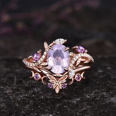 Item description ✦ Handmade, high-quality item! ✦ Material: 925 sterling silver, Solid 10k/14K/18K GOLD (can be made in white/rose/yellow gold) Engagement ring ✦ Center stone: Natural Lavender Amethyst. ✦ Size/Weight: 6x8mm Oval Cut ✦ Side stones: Marquise Cut Natural Amethyst and Marquise Cut/Round Cut Moissanites Wedding band ✦ Gemstones: Round Cut Natural Amethyst Any ring size can be made,if the ring size is not in the option list ,contact me. As it is handmade,it needs 2-4 weeks to finish and then be shipped by usps or DHL. Return policy: We offer 30 days return policy. For any reason, if you are not completely satisfied with your order, you may return it for a refund.  Buyer is responsible for the handcraft fee (15%-30% of the total price) and the return shipping cost. Rings With Purple Stones, Purple Gemstone Engagement Rings, Amythest Wedding Ring Unique, Opal And Amethyst Ring Engagement, Amethyst Wedding Ring Set, Amethyst And Diamond Engagement Ring, Amethyst Engagement Ring Gold, Purple Wedding Ring, Purple Engagement Ring