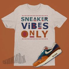 ✦Product Name: Sneaker Vibes Only Shirt To Match Kasina Nike Air Max 1 Won-Ang. Designed to match style DQ8475-800. 90s Party Shirt. It's made of 100% ring-spun cotton and is soft and comfortable. The double stitching on the neckline and sleeves add more durability to match your favorite sneakers. THINGS TO NOTE: ★ This sneaker match t-shirt is printed on a Unisex size shirt. ★ This sneaker match shirt is everything you've dreamed of and more. It feels soft and lightweight, with the right amount Casual Relaxed Fit T-shirt With Retro Print, Casual T-shirt With Retro Print And Crew Neck, Casual Crew Neck T-shirt With Retro Print, Casual Retro Print Crew Neck T-shirt, Summer Throwback Tops With Graphic Print, Summer Retro Print Tops For Streetwear, Sporty Tops With Funny Print For Streetwear, Multicolor Retro Print Tops For Streetwear, Multicolor Tops With Retro Print For Streetwear