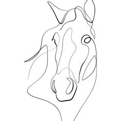 a line drawing of a cow's head