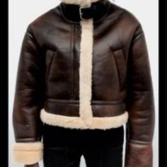 Worn A Couple Times, Brown And Tan, Size Small. Runs A Little Big Classic Brown Zara Outerwear, Zara Brown Long Sleeve Leather Jacket, Fitted Brown Zara Leather Jacket, Zara Shearling Jacket, Double Faced Jacket, Kangaroo Jacket, Bell Sleeve Coat, Zara Faux Fur Coat, Green Jean Jacket