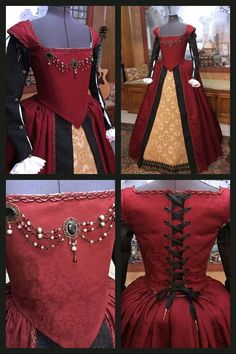 Renaissance fair dress Red Gown Dress, Tudor Period, Tudor Dress, Tudor Fashion, Tudor Costumes, Hippie Style Clothing, Medieval Costume