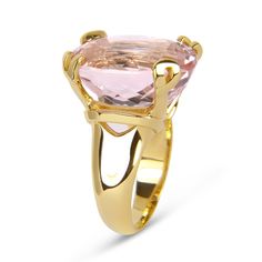 Bespoke morganite cocktail ring in 18ct yellow gold Morganite Gemstone, Feeling Inspired, A Match Made In Heaven, Match Made In Heaven, Dusky Pink, Yellow Gold Setting