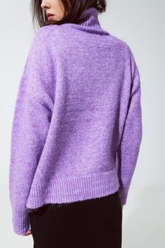 Our Cozy Purple Turtleneck Sweater is a stylish and comfortable addition to your wardrobe, ideal for everyday wear and keeping you warm during the cooler months. Trendy Purple Hue: The sweater comes in a beautiful shade of purple, a trendy and versatile color that adds a touch of elegance to your daily outfits. Luxurious Fabric Blend: Made from a blend of 51% Acrylic, 46% Polyester, and 3% Wool, this sweater is incredibly soft and comfortable, perfect for all-day wear. Classic Turtleneck Design: Purple Turtleneck, Tan Scarf, Classic Turtleneck, Soft Purple, Knitwear Tops, Purple Hues, Trendy Colors, Shades Of Purple, Everyday Style