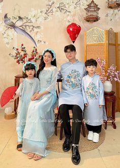 🌻 This Set includes Women and Girl: 1 Top and 1 pants and 1 headband Men and Boy: 1 Ao Dai top Material: Taffeta. Non Stretch 🌻 The measurement of this ao dai (long dress) is in Vietnamese size (American size tends to be bigger for the same size). Please LOOK AT THE SIZE CHART CAREFULLY BEFORE ORDERING. There might have some chalk writings on the fabric due to making process. These marks can be washed away easily. 🌻🌻No returns or exchanges Buyer can contact seller about any issues with an order. 🌸 Follow us Facebook/aodaiemily www.aodaiemily.com 💜 Thank you very much!💜 Light Blue Floral Embroidery Sets For Eid, Traditional Light Blue Sets With Floral Embroidery, Blue Family Matching Sets, Blue Long Sleeve Family Matching Sets, Traditional Light Blue Sets For Summer, Traditional Light Blue Summer Set, Traditional Light Blue Set For Summer, Traditional Summer Festive Ao Dai, Traditional Embroidered Blue Ao Dai