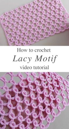 crochet lacy motif with the text how to crochet lacy motif video tutor