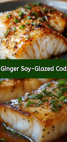 Ginger Soy-Glazed Cod Ginger Soy Glazed Cod, Impressive Dinner Ideas, Healthy Fish Recipes, Healthy Seafood Recipes, Cod Dishes, Best Fish Recipes, Cod Fish Recipes, Stuffed Shells Ricotta, Cod Recipe