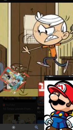 an image of cartoon characters on the same screen and in different screenshots, one is