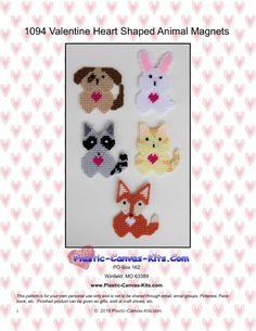 an advertisement for the valentine heart shaped animal magnets