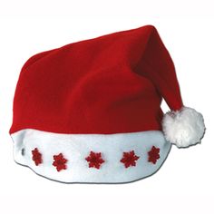 Santa Light-Up Red Snow-Flake Santa Hat - Christmas Holiday Blinking Party Cap Santa Claus Suit, Headpiece Accessories, Red Snowflake, Red Stockings, Battery Operated Lights, Christmas Party Supplies, Batteries Not Included, Red Felt, Christmas Costumes