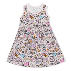 This dreamy dress is made to make any toddler twirl with joy! Soft bamboo fabric in a racer-back style will keep them comfy and stylish while they explore, frolic, and flutter through their day! 93% Bamboo and 7% spandex Wash cold with like colors; stays soft wash after wash Racer-back style Twirl Ready Casual Stretch Twirl Dress For Playtime, Playful Sleeveless Twirl Dress For Playwear, Sleeveless Summer Twirl Dress For Play, Playful Sleeveless Sundress For Playtime, Playful Sleeveless Sundress For Playwear, Playful Sleeveless Dresses For Sleepover, Playful Sleeveless Twirl Dress For Spring, Playful Sleeveless Twirl Dress For Summer, Playful Sleeveless Summer Twirl Dress