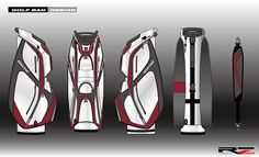 the golf bag design is shown in red and white