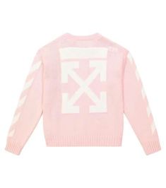 Inspired by airport signage, Off-White Kids‘ Arrows logo will point cool kids in the right style direction. Knitted from pure cotton, this classic sweater boasts a crew neckline and is finished with logo motifs all over..Made in Italy.Embroidery: 100% polyester.Material: 100% cotton.Designer color name: Pink White.Care instructions: dry clean.Please refer to measurements in the measurements chart.Mid-weight material.Stretchy fabric Airport Signage, Italy Embroidery, Arrows Logo, Measurements Chart, Arrow Logo, Classic Sweater, Baby Sweaters, Cotton Sweater, Color Names