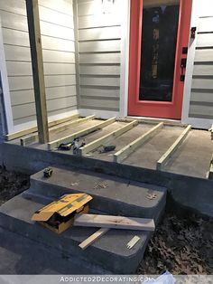 the front steps are being built and ready to be installed